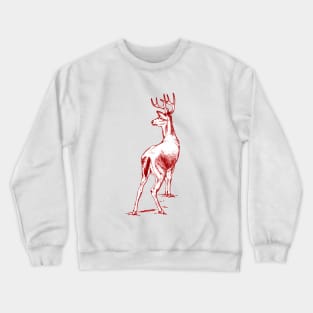 Curious Deer (red) Crewneck Sweatshirt